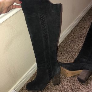 Dolce vita knee high charcoal suede boots